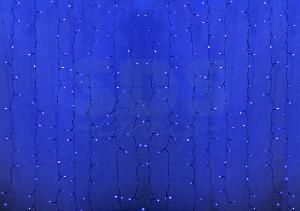 НГ Гирлянда "Светодиодный Дождь" 2х3м, пост. свечение, прозр. провод, 230 В, диоды синие