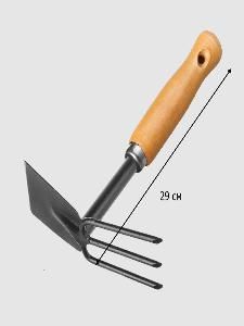 Мотыжка комб. 3-х зубые грабли с лопаткой с дер ручкой УРОЖАЙНАЯ СОТКА Эксперт