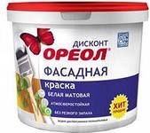 Краска ВД акриловая ОРЕОЛ ДИСКОНТ ФАСАДНАЯ 3 кг, д/нар. работ (Ростов-на-дону)