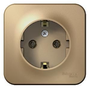 Розетка ОП 1 гнездо с/з ТИТАН BLANCA