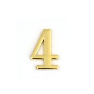 Номер квартирный №4 металл, самоклеющ. золото АПЕКС 