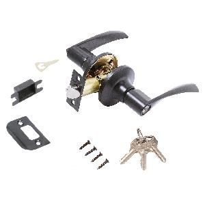 Защелка врезная СТАНДАРТ 8901 ET "РУЧКА" ЧЕРНАЯ, ключ/фиксатор