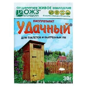 БИОСОСТАВ Д/ТУАЛЕТОВ ДАЧНЫХ и выгребных ям УДАЧНЫЙ 30 гр порошок (Уфа)