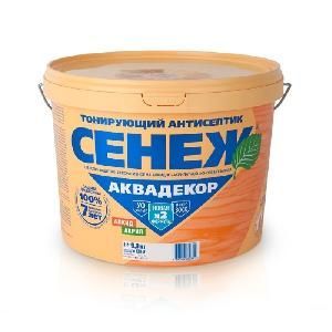 Антисептик Сенеж Аквадекор 102 бесцветный, 9кг алкид+акрил