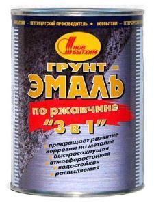 Грунт-эмаль по ржавчине БЕЛАЯ 3л, Новбытхим