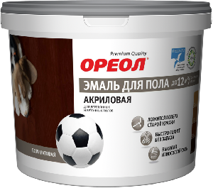 Эмаль акриловая  д/пола золотисто-коричневая 2,3 кг ОРЕОЛ