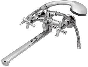 Смеситель для ванны с 2-мя рукоятками, с изливом перекл.душа TURDUS 05-2VD  