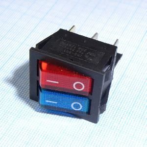 Переключатель клавишный с подсветкой SWR 2101-1A3 BL+R/B IRS