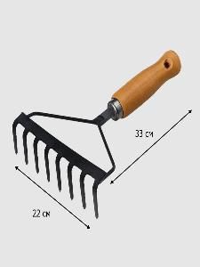 Грабли  8-ми зубые прямые с дер ручкой УРОЖАЙНАЯ СОТКА Эксперт