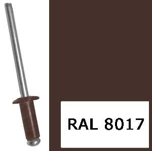 Заклепки вытяжные RAL 8017 коричневые 3,2х8мм упак 20шт 