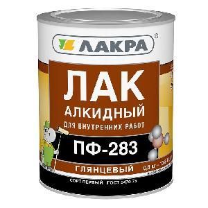 Лак алкидный ПФ-283 для металла, дерева 0,8 л глянцевый (Лакра)