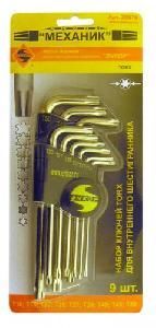 Набор ключей шестигранных (звездочки) Т10-Т50 (9шт) Torx ЭНКОР