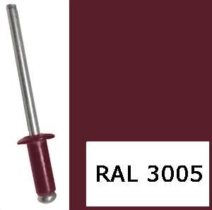 Заклепки вытяжные RAL 3005 кр. вино 3,2х8мм упак 20шт 
