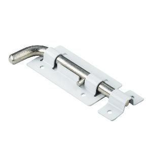 Задвижка дверная круглый Г-образный ригель L-115 белый б/ш (ЗД-03) 