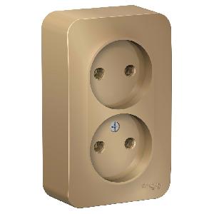 Розетка ОП 2 гнезда б/з ТИТАН BLANCA