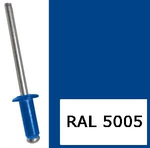 Заклепки вытяжные RAL 5005 синий 3,2х8мм упак 20шт 