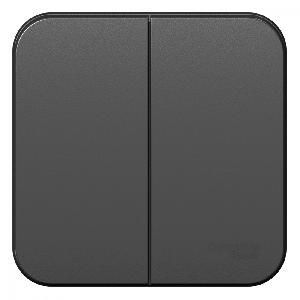 Выключатель ОП 2кл АНТРАЦИТ BLANCA