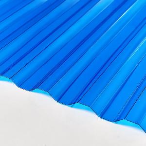 Кровельный монолитный поликарбонат БИРЮЗА 0,8 мм трапеция 1,05 х 2 м