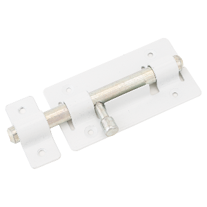 Задвижка дверная круглый ригель L-115 белый б/ш (ЗД-01)