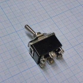 Тумблер MT KN3(C)-203A B3 15A/125V; 10A/250V, ON-OFF-ON 2 группы контактов с винтами