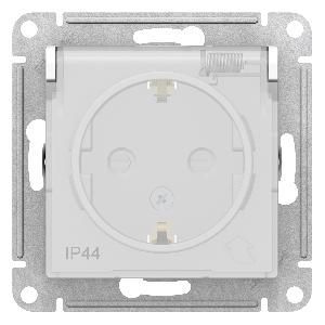 Розетка СП 1 гнездо с/з белая AtlasDesign AQUA IP44 Sсhneider Electric