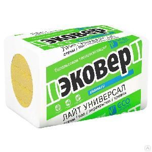 Минплита ЭКОВЕР ЛАЙТ Универсал 28   50х600х1000 8шт  4,8 м2,  0,24 м3, плотность 28