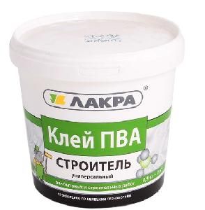 Клей ПВА СТРОИТЕЛЬ 0,9кг (Лакра)
