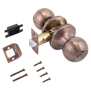 Защелка врезная СТАНДАРТ 607 BK "ШАРИК" МЕДЬ, фиксатор