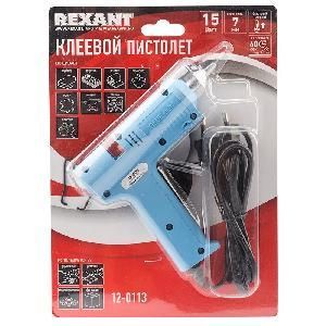 Пистолет термоклеящий эл. 15Вт 7мм Профи REXANT (12-0113)