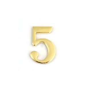 Номер квартирный №5 металл, самоклеющ. золото АПЕКС 