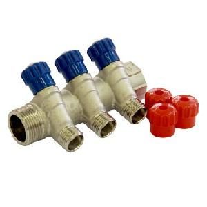 Коллектор с регулир. вентилями 1"x3вых. 3/4" НР Valtec