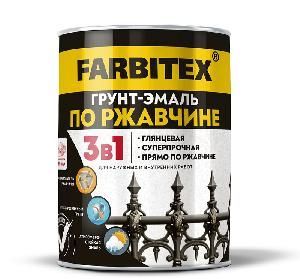 Грунт-эмаль по ржавчине ЧЕРНАЯ 1,8 кг FARBITEX