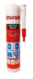 Герметик силиконовый высокотемп. для тепловых систем UTURA красный (до +300°С) 280 мл