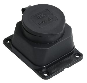 Розетка каучук наружной установки с защитной крышкой ОМЕГА IP44 16А 250В (РБп13-1-0м)