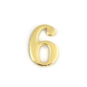 Номер квартирный №6 металл, самоклеющ. золото АПЕКС 
