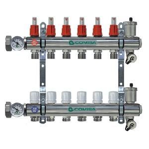 Коллекторная группа 1" -  4 вых.(с расходомерами) евроконус 3/4" STI