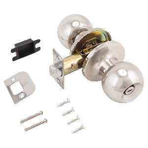 Защелка врезная СТАНДАРТ 607 BK "ШАРИК" ХРОМ, фиксатор