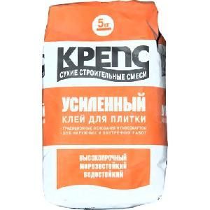 Клей для плитки КРЕПС усиленный БЕЛЫЙ 5 кг