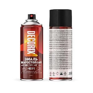 Эмаль-аэрозоль жаростойкая Decorix  черная (+1200гр) 520 мл