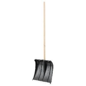Лопата снегоуб. пластм. с планкой 480х360 с деревянным черенком
