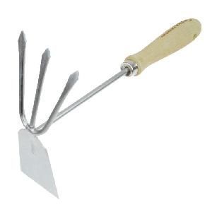 Мотыжка комб. 3-х зубые грабли с лопаткой с дер черенком Урожайная сотка Эко