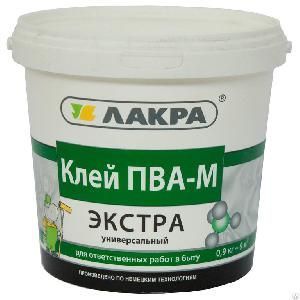 Клей ПВА-М ЭКСТРА 0,9кг (Лакра)