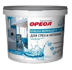 Краска ВД акриловая ОРЕОЛ д/влажн. помещ. белоснежная суперстойкая 3 кг (Ростов-на-дону)