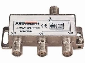 Делитель  ТВ х 3 под F разъём 5-1000 МГц PROCONNECT