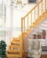 Лестница деревянная межэтажная ЛЕС-09 (поворот 90°)