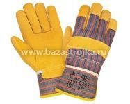 Перчатки утепленные мехом спилковые комбинированные 0202/1