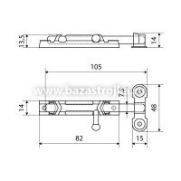 Шпингалет  90мм белый
