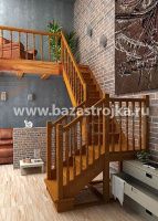 Лестница деревянная межэтажная ЛЕС-04 (поворот 90°)