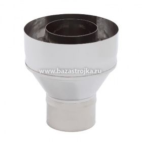 Переход сендвич-труба ф150/210-150 мм нерж/оц 0.5/0.5мм Огнерус