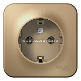 Розетка ОП 1 гнездо с/з ТИТАН BLANCA